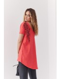 Asymmetric coral tunic with wings on the back 3321 - Online store - Boutique